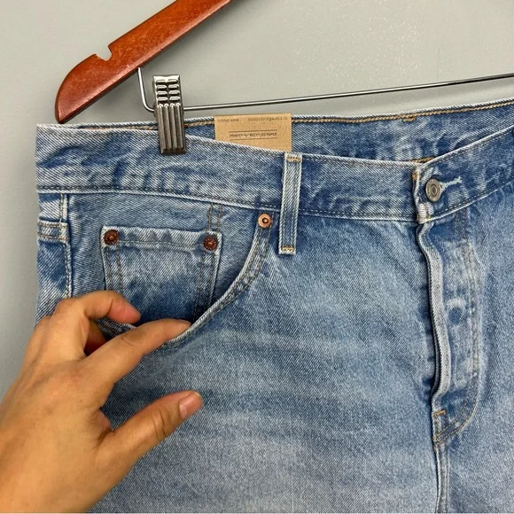 Levi’s 501 150 anniv high rise women’s denim  patch heart size 16W button fly - Picture 5 of 16